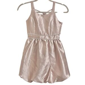 NWOT Speechless Kids Elegant Champagne Beige Sleeveless Bubble Skirt Dress Beads